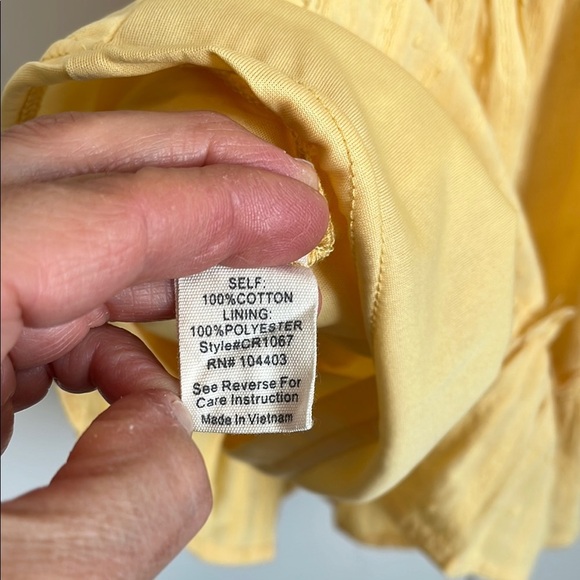 Sweet Wanderer Sunny Yellow Cotton Ruffle Dress Lined, Size XL - Picture 8 of 10